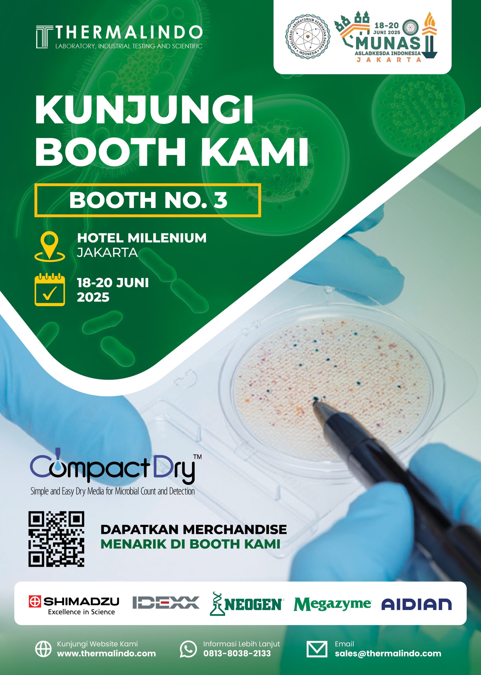 Temui Kami Langsung di MUNAS II dan FORUM ILMIAH IV 2025 ASLABKESDA INDONESIA. Gratis! Merchandise Spesial untuk Pengunjung Booth Kami.