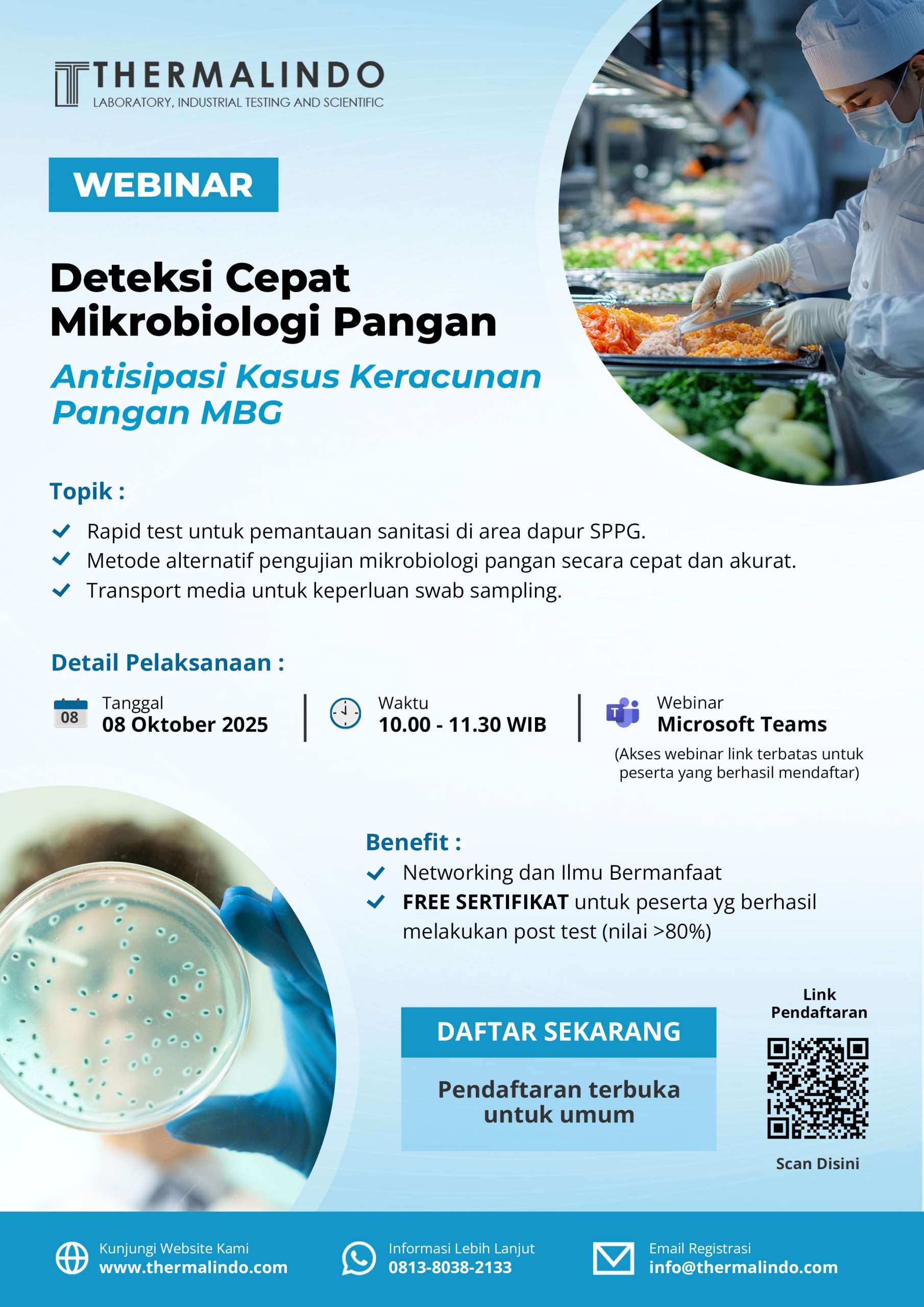 Undangan WEBINAR: Deteksi Cepat Mikrobiologi Pangan Antisipasi Kasus Keracunan Pangan MBG