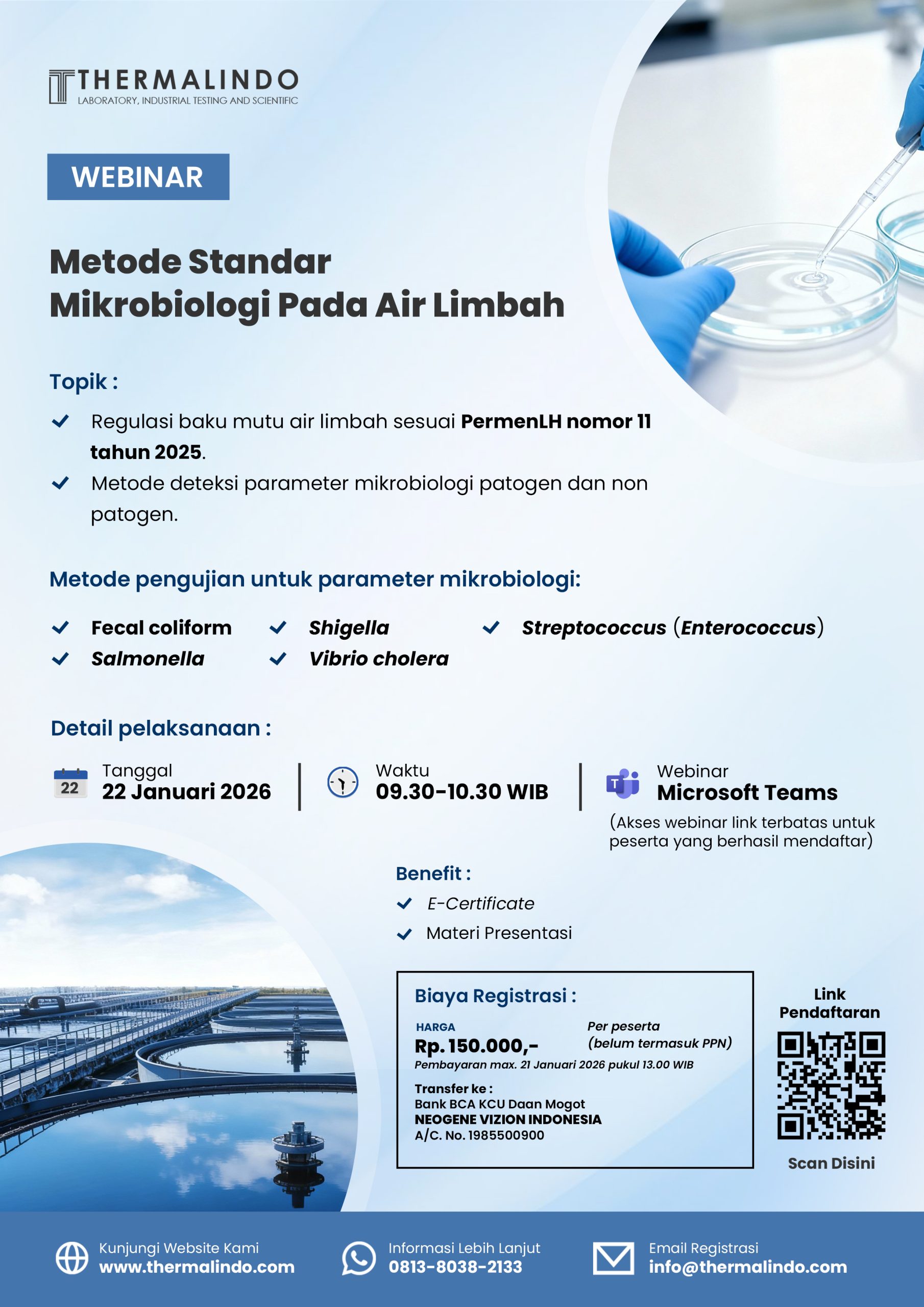Undangan WEBINAR: Metode Standar Mikrobiologi Pada Air Limbah
